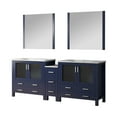 thumbnail image 2 of Volez 84 in W Navy Blue Double Vanity with Side Cabinet, Ceramic Top, and 34 in Mirrors, 2 of 6