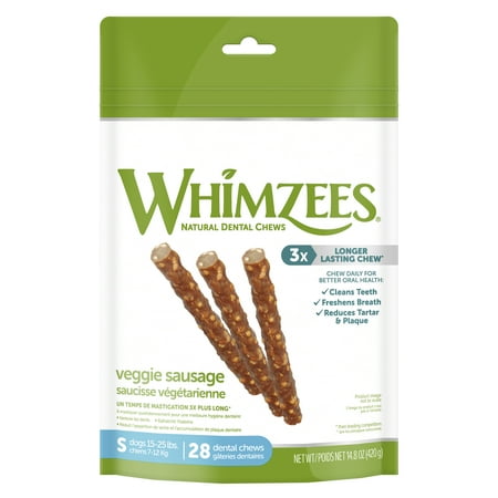 UPC: 0815436016187 | WHIMZEES Natural Grain Free Daily Dental Long Lasting Dog Treats  Veggie Sausage  Small  Bag of 28