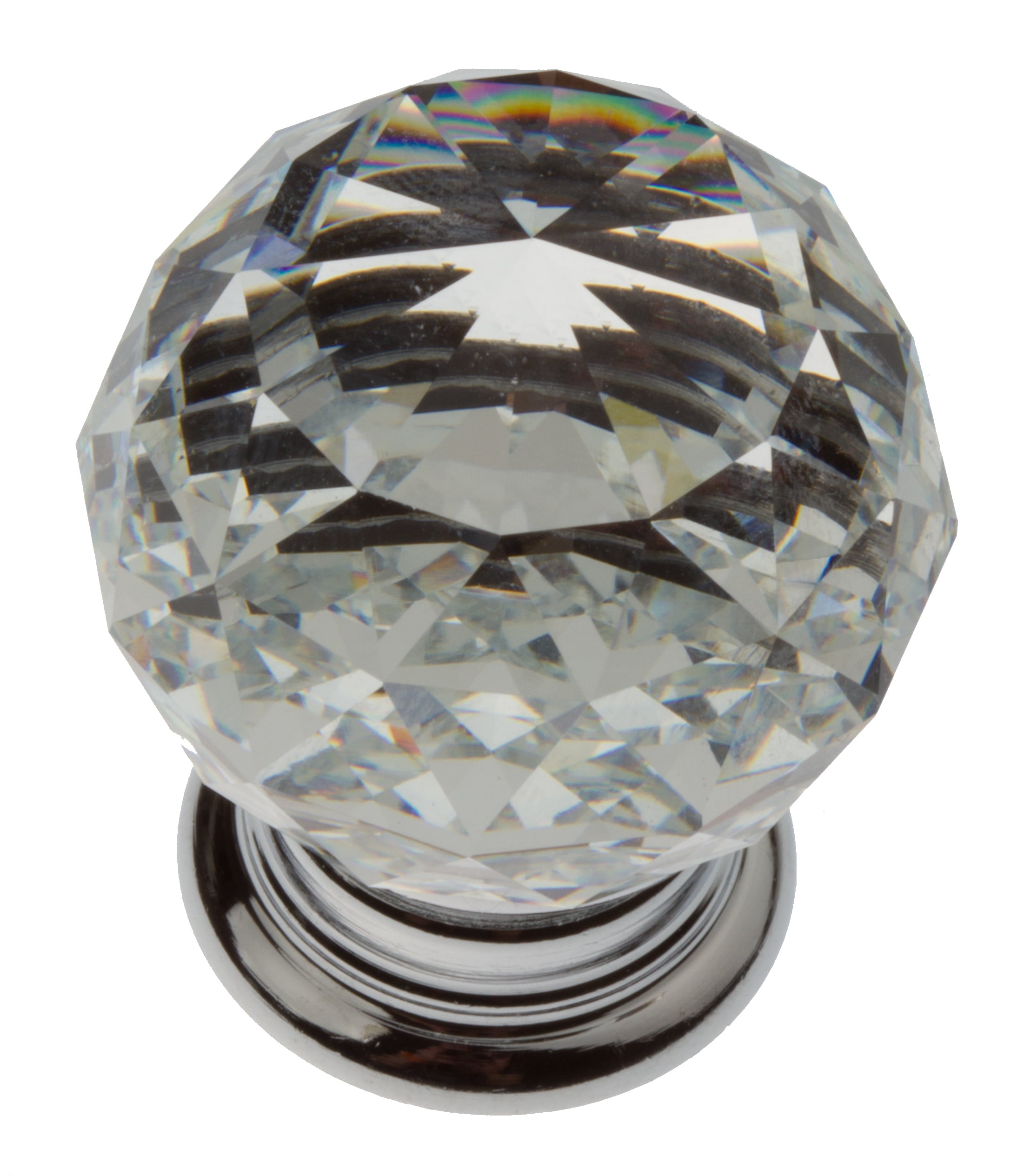 GlideRite 11/4 in. Round K9 Crystal Knob, Polished Chrome Base