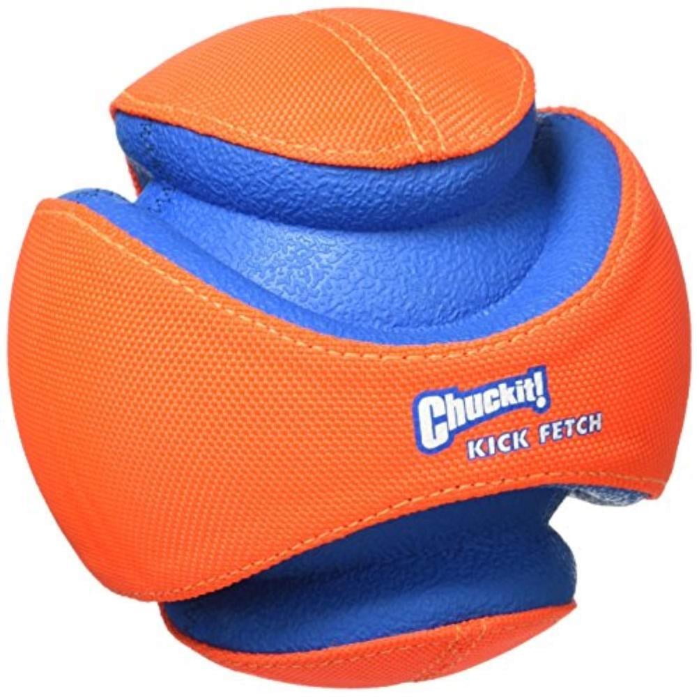 orange and blue dog ball
