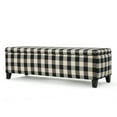 thumbnail image 6 of Meredith Noble House Chic Modern Fabric Storage Ottoman Bench, Black Checkerboard, 6 of 6