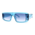 thumbnail image 1 of Mod Retro Flat Top Narrow Rectangle Exposed Lens Sunglasses All Blue, 1 of 4