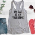 thumbnail image 2 of My Cat Is My Valentine Tank Top, Ladies Racerback Tank Top, Cat Lover Tank, Cat Mama Tank, Heather Gray, X-Large, 2 of 3