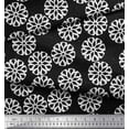 thumbnail image 2 of Soimoi Black Poly Georgette Fabric White Mandala Print Fabric by the Yard 52 Inch Wide, 2 of 3
