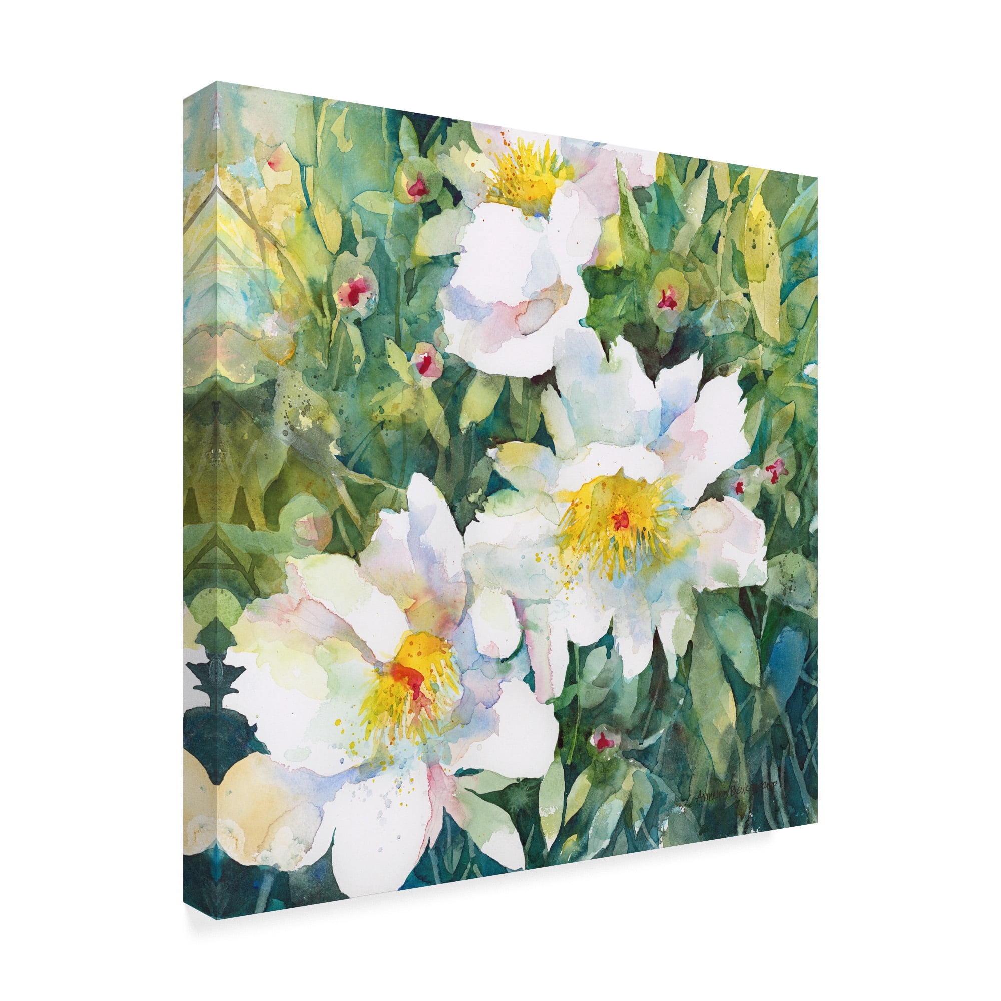 Trademark Fine Art 'Pristine Peonies' Canvas Art by Annelein Beukenkamp