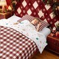 thumbnail image 4 of Erosebridal Old Fashion Gingham Twin Comforter Sets, Check Christmas Bedding Set, White Maroon, Christmas Reversible, 2pcs, 1 Comforter and 1 Pillowcase, 4 of 7