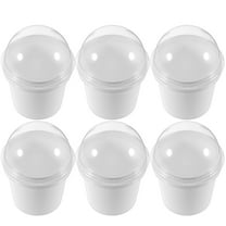 Raindrops White Reusable Plastic Popcorn Bucket with Dome Lid for Home Snack Storage 6 Pieces