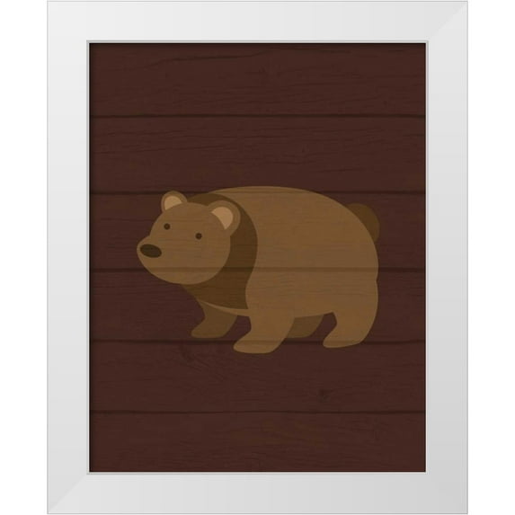 Robinson, Tamara 20x24 White Modern Wood Framed Museum Art Print Titled - Woodland Bear