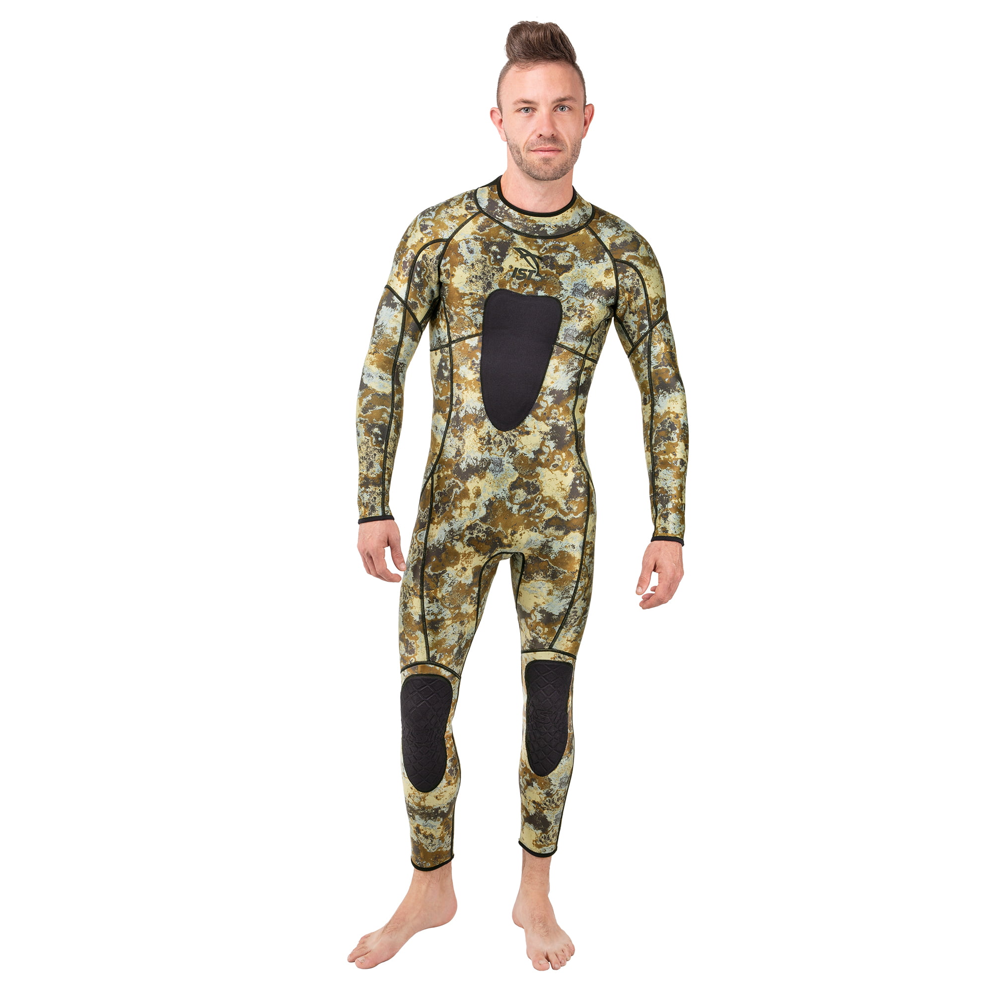 IST Wetsuit w/ Gun Pad Small 3mm GREEN Camo Scuba Diving Freediving Spearfishing 