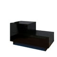 thumbnail image 2 of Zimtown Modern High Gloss Nightstand with 2 Drawers,End Table w/RGB LED Light Bedside Side Cabinet Bedroom Furniture, Black, 2 of 6