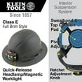 thumbnail image 2 of Klein Tools 60346 Premium KARBN Pattern Class E, Non-Vented, Full Brim Hard Hat with Rechargeable Lamp, 2 of 13