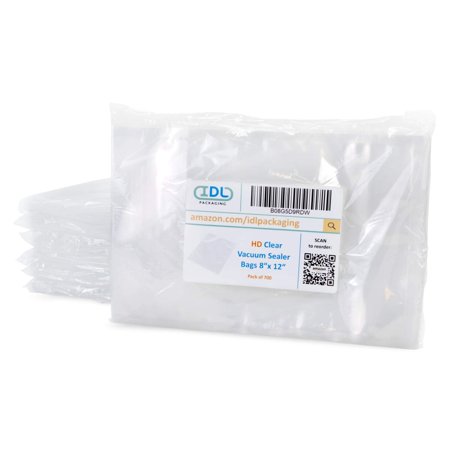 IDL Packaging 8" x 12" Quart Clear Heavy Duty Vacuum Sealer Bags (Pack of 700) for Storing and Cooking Food