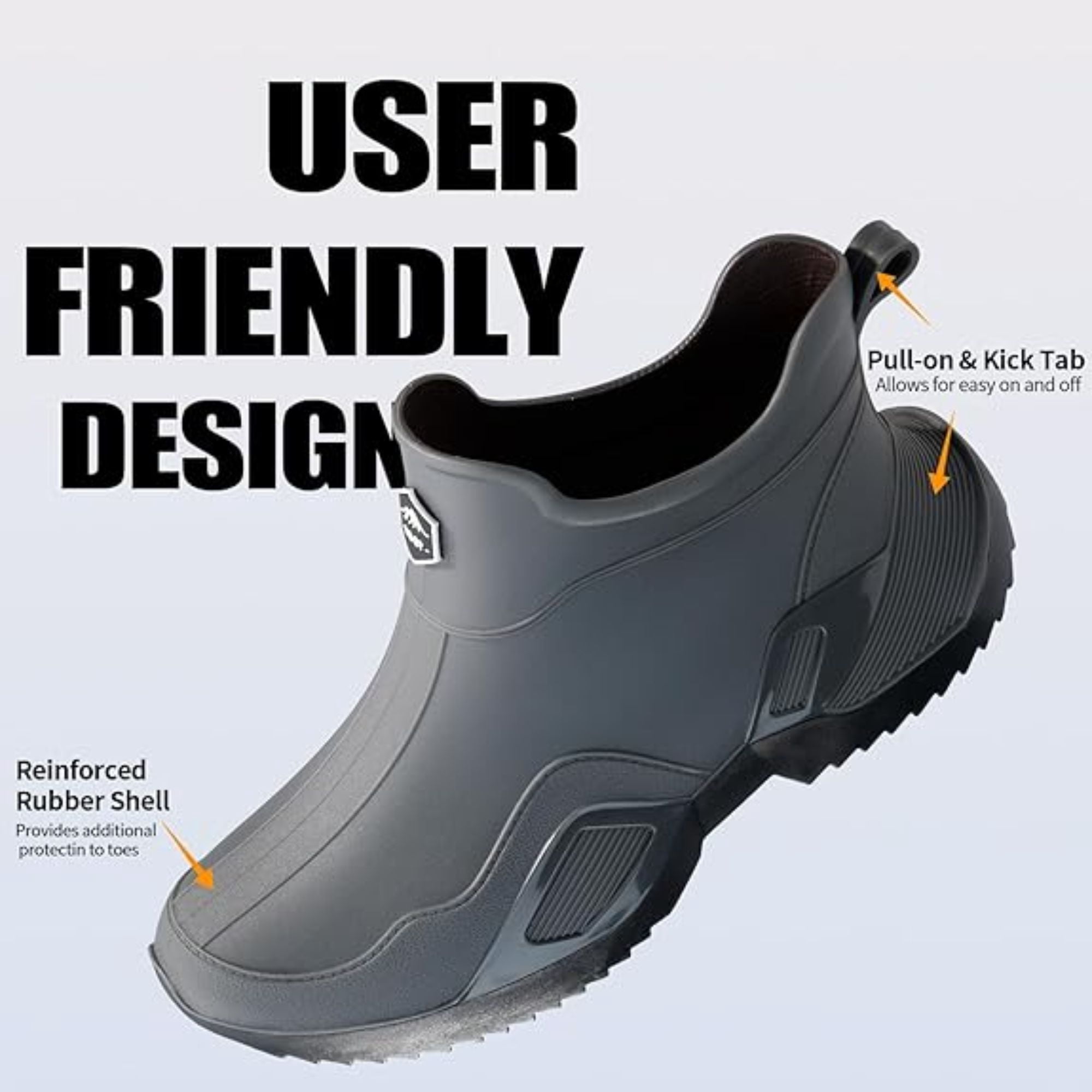 CHICVOMEY Women's Waterproof Rain Boots Anti-Slip Ankle Boots for Gardening Fishing Farming Boating Outdoor Work Traction Sole Short Rain Boots for Women & Men