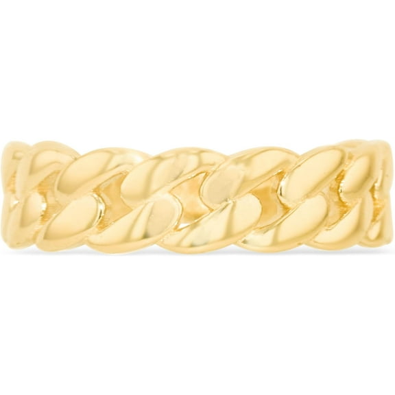 Floreo 10k Yellow Gold 6mm Cuban Link Ring, Sizes 4 - 13
