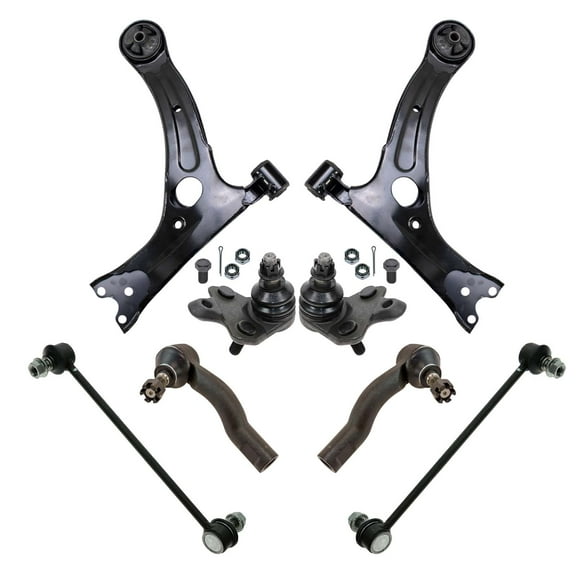 TRQ 8pc Steering Suspension Kit Control Arms Outer Tie Rods Sway Bar End Links PSA32003 Fits select: 2005-2010 TOYOTA SCION TC
