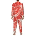 thumbnail image 3 of Mens Pajamas Set - Beef Steaks Comfy Long Sleeve Button Up Pajama Sets for Men 2 Piece, Soft Sleepwear Nightwear Pjs Lounge Sets for Men with Pockets, 3 of 5