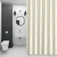 thumbnail image 3 of Baroque Pattern Shower Curtain for Bathroom, Yellow Vintage Abstract Flowers Texture Waterproof Cloth Fabric Bathroom Accessories Set with 12 Rust Proof Plastic Hooks, 72"x78", 3 of 9