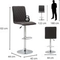 thumbnail image 4 of Banco Dover, Set de 2 Bancos para Barra de Cocina, Altura Ajustable, Giratorio 360°, Diseño Moderno y Ergonómico, Color Café, 4 of 8