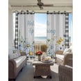 thumbnail image 4 of Hello Spring Blackout Curtains for Living Bedroom, Spring Floral Watercolor Flower White Daisy Butterfly Black Plaid 54 In Long Thermal Insulated Darkening Drapes Grommet Window Treatments 52x54 In, 4 of 9