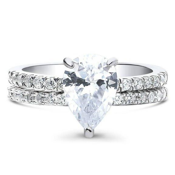 2.25Ct Accented Wedding Ring Set, Halo Vintage Ring, Solitaire Bridal Ring, Promise Ring, Sterling Silver, Anniversary Jewelry Gift for her