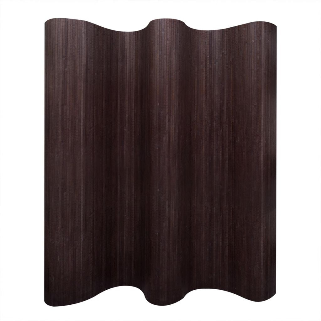 Kepooman Modern Freestanding Folding Woven Bamboo Panel Screen, Dark Brown Kepooman Modern Freestanding Folding Woven Bamboo Panel Screen, Dark Brown