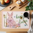 thumbnail image 2 of Happy Easter Placemats Set of 6, Pink Rabbit Bow Purple Flower Blue Butterflies Non-Slip Place Mats Washable Table Mats for Kitchen Dining Table Decorations Indoor/Outdoor, 2 of 9