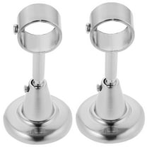 Pawsdot Curtain Pole Support 2Pcs Silver Round Use Home Decor