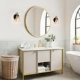 thumbnail image 4 of LNC Crackled Glass Wall Sconce, Black & Gold 1-Light Fixture for Powder & Vanity Rooms, 4 of 14
