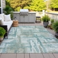 thumbnail image 6 of HomeRoots 629180 5 x 8 ft. Teal, Blue & Ivory Abstract Washable Transitional Indoor & Outdoor Rectangle Area Rug, 6 of 9