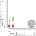 thumbnail image 2 of Gem Stone King 18K Yellow Gold Plated Silver Pink Created Sapphire White Moissanite and White Lab Grown Diamond Drop Dangle Earrings for Women (3.29 Cttw, Heart Shape 7MM, Round 4MM), 2 of 4