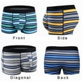 thumbnail image 3 of ASUDESIRE Men's Underwear Boxer Briefs Trunks 5 Pack Soft Cotton Low-rise Underpant-Wal-New-Stripes-L, 3 of 6