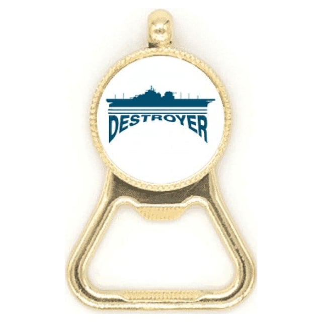 Destroyers Strike Enemy Militarily Beer Bottle Cap Opener Stainless Steel Key Chain