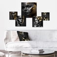 thumbnail image 2 of Designart "Black And Gold Elegance V" Fashion Woman Metal Art Print Set, 2 of 5