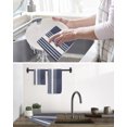 thumbnail image 5 of Vintage Striped Kitchen Dish Towels for Drying Dishes Set of 2, Midnight Blue Modern Simple Lines Waffle Weave Microfiber Hand Tea Bathroom Towels Quick Dry & Absorbent Towel 15.7x23.6, 5 of 7