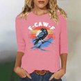 thumbnail image 1 of Ailaofu Hauts à Manches 3/4 pour Femmes Col Rond Ample Mignon T-Shirts d'Automne et d'Été Blouses Décontractées Imprimées Tunique, 1 of 4