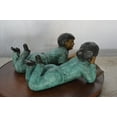 thumbnail image 5 of Nifao Set of a Boy and a Girl Reading a Book Bronze Statue – Home Office Decor Sculpture, 16"L x 7"W x 8"H, 5 of 11