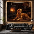 thumbnail image 6 of Golden Retriever Beside a Wood-Burning Stove, Cozy Rustic Decor for Dog Lovers, Cozy Cabin Wall Art, Housewarming Gift Tapestry Wall Hanging for Bedroom, Living Room and Dorm, 6 of 7