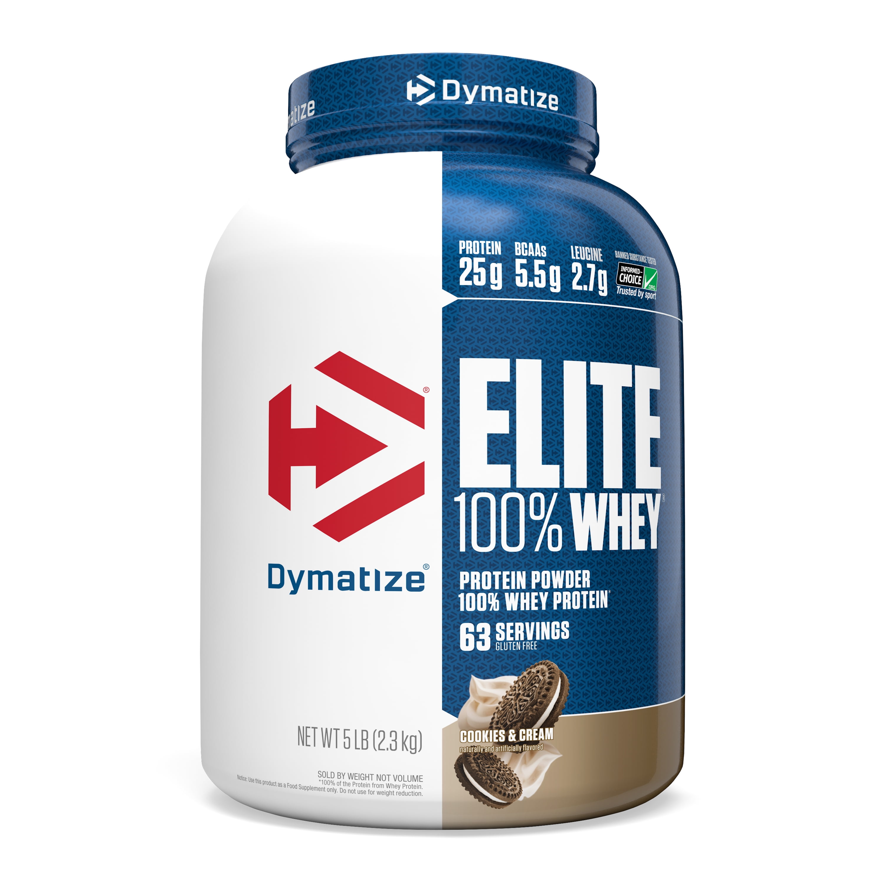 Dymatize Elite 100 Whey Protein Powder, Cookies & Cream, 25g Protein