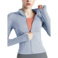thumbnail image 3 of XCHQRTI Women's High Elasticity Yoga Jacket Quick Drying Sports Coat Stand Collar Tight Tops Slim Fit, 3 of 10
