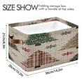 thumbnail image 4 of Christmas Trees with Plaid Red Green Snowflake Square Storage Bins with Handles Collapsible Containing Box 2 Packs, 4 of 9