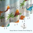 thumbnail image 6 of LightBlue Cartoon Dinosaurs Volcanoes Palms Patter Shower Curtain 36"x72" ,Bathroom Decorative Shower Curtains Set with 12 Hooks,Modern Waterproof Washable Shower Curtain, 6 of 6