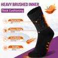 thumbnail image 3 of AMENLAN Calcetines térmicos calefactables para mujer para esquí, 3 pares, negros, 3 of 6