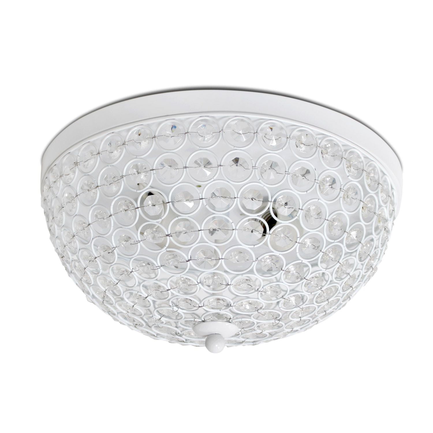 Elegant Designs Plafonnier à 2 ampoules en cristal Elipse
