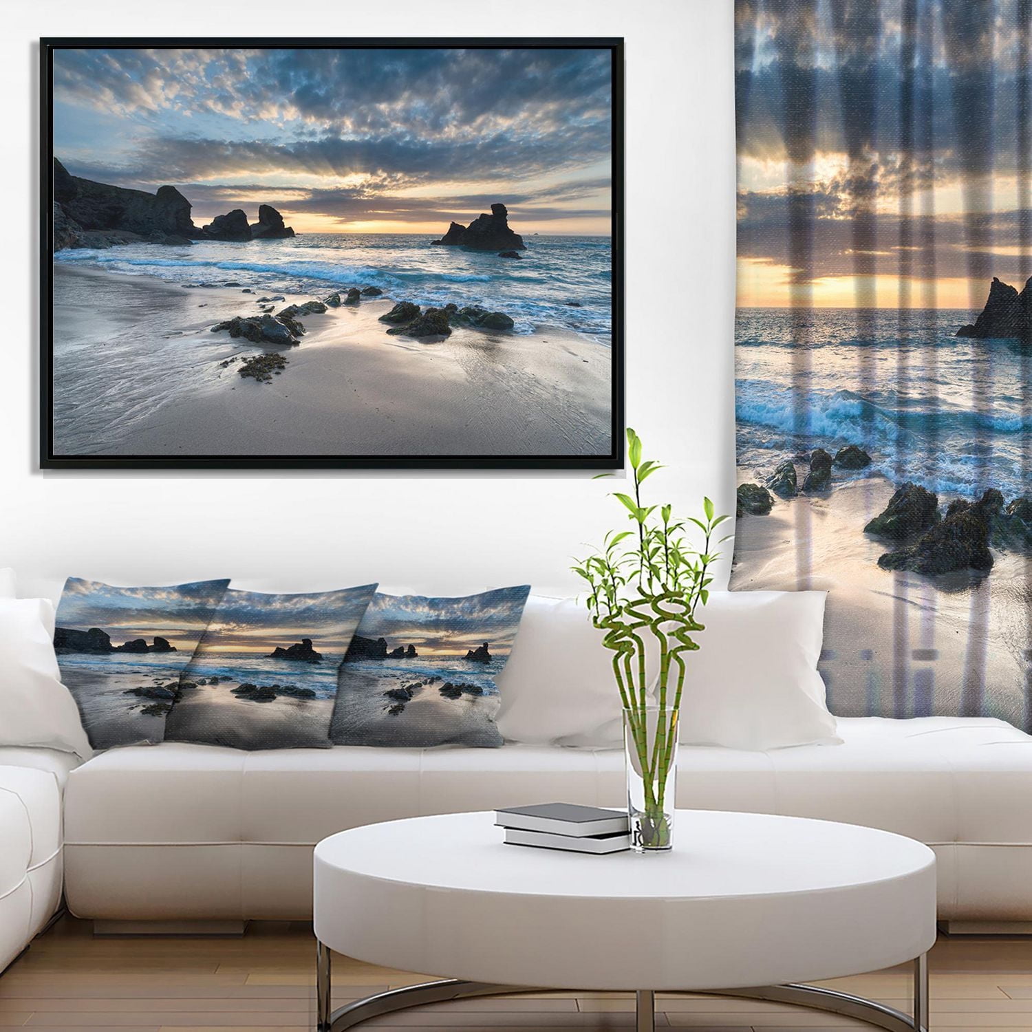 Designart Beautiful Porthcothan Bay FLOAT FRAME WALL ART