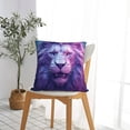 thumbnail image 5 of Fuzoiu Cool Lion Head Print Square Pillow Cover,Hidden Zipper Design,Luxury Square Pillow Case, Throw Pillow,Couch Cushion-26"x26", 5 of 7