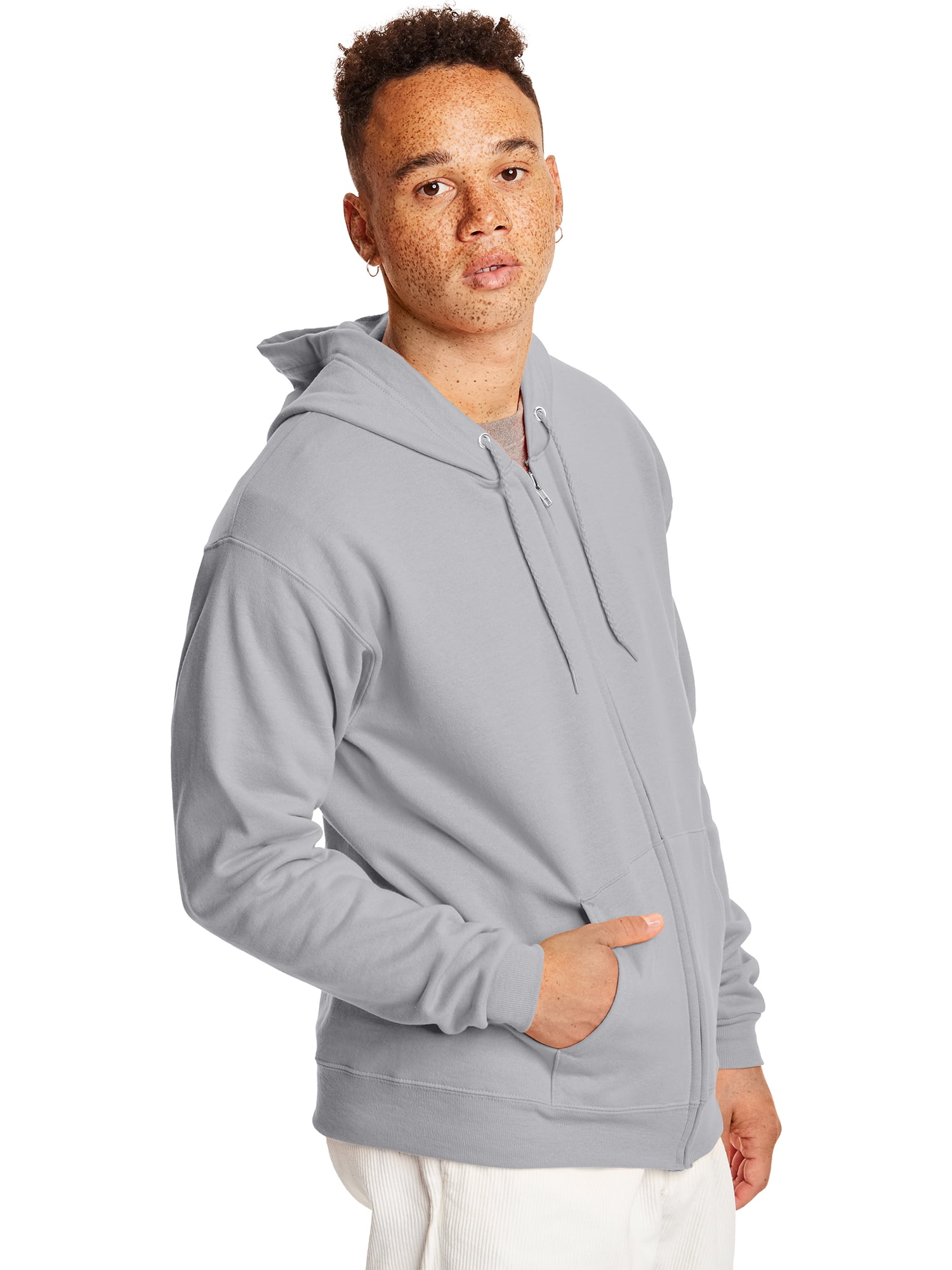 hanes men's full zip ecosmart fleece hoodie