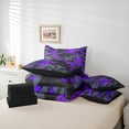 thumbnail image 5 of Manfei Fashion Splash Graffiti Bedding Comforter Set 7pcs for Kids, Purple Camouflage Queen Bedding Sets, Chic Abstract Ombre Reversible Queen Sheet Sets, Lightweight Room Decor, 5 of 7