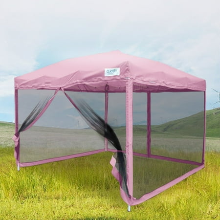 Screen Patio Ideas Quictent 8x8 Ez Pop up Canopy Screen House Tent with Netting Patio Gazebo Mesh Side Wall Pink ()