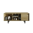 thumbnail image 2 of Castle Place Mid-Century Modern TV Stand Console for TVs up to 60", Light Oak, 2 of 9
