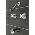 thumbnail image 2 of Kingston Brass KB246PXPN Victorian Tub and Shower Faucet with Porcelain Handles, Polished Nickel, 2 of 3